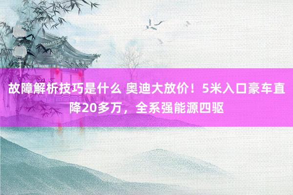 故障解析技巧是什么 奥迪大放价！5米入口豪车直降20多万，全系强能源四驱