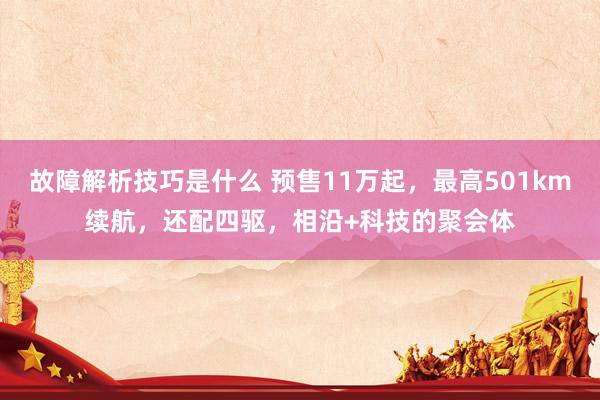 故障解析技巧是什么 预售11万起，最高501km续航，还配四驱，相沿+科技的聚会体