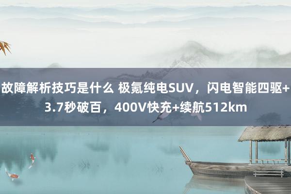 故障解析技巧是什么 极氪纯电SUV，闪电智能四驱+3.7秒破百，400V快充+续航512km