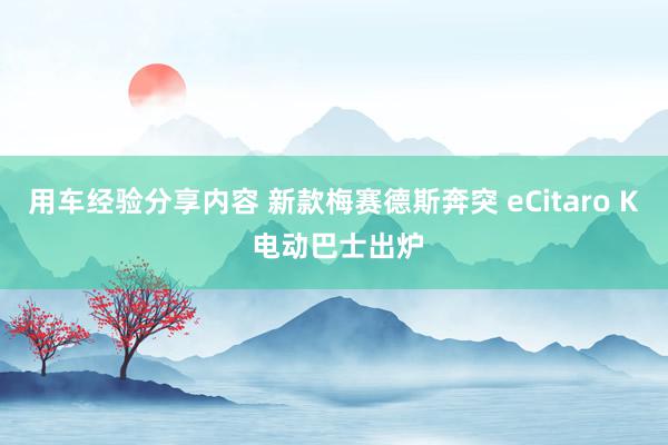 用车经验分享内容 新款梅赛德斯奔突 eCitaro K 电动巴士出炉