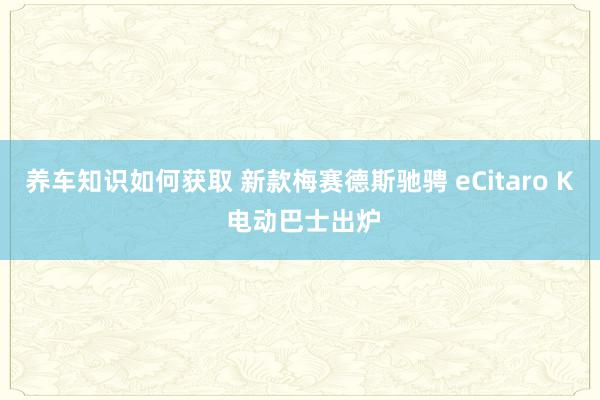 养车知识如何获取 新款梅赛德斯驰骋 eCitaro K 电动巴士出炉