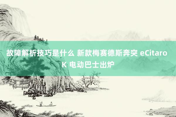 故障解析技巧是什么 新款梅赛德斯奔突 eCitaro K 电动巴士出炉