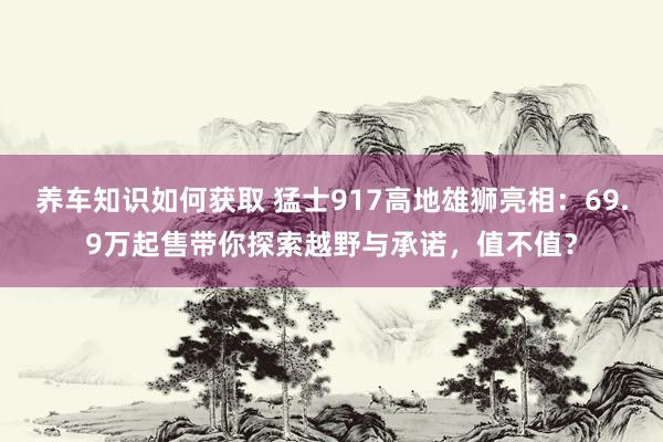 养车知识如何获取 猛士917高地雄狮亮相：69.9万起售带你探索越野与承诺，值不值？