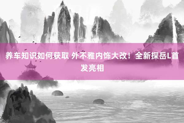 养车知识如何获取 外不雅内饰大改！全新探岳L首发亮相