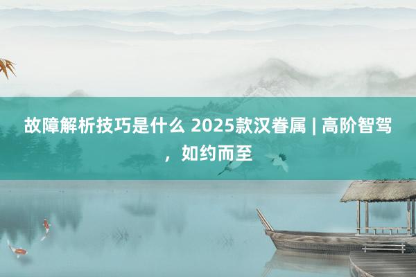 故障解析技巧是什么 2025款汉眷属 | 高阶智驾，如约而至