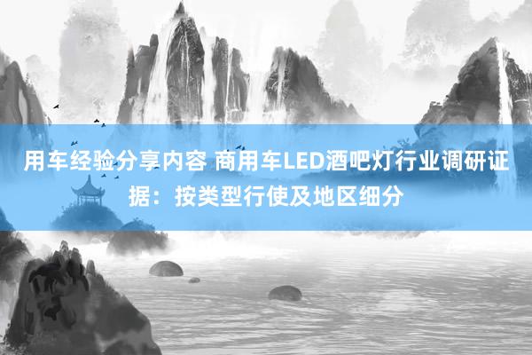 用车经验分享内容 商用车LED酒吧灯行业调研证据：按类型行使及地区细分