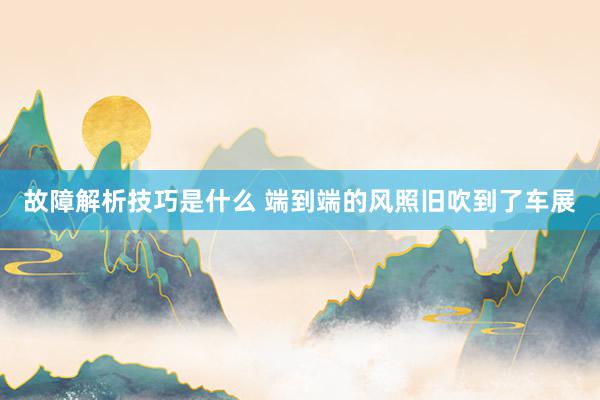 故障解析技巧是什么 端到端的风照旧吹到了车展