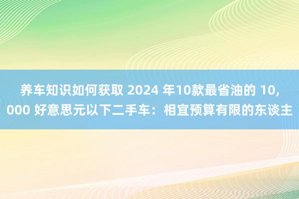 养车知识如何获取 2024 年10款最省油的 10,000 好意思元以下二手车：相宜预算有限的东谈主