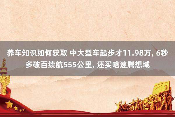 养车知识如何获取 中大型车起步才11.98万, 6秒多破百续航555公里, 还买啥速腾想域