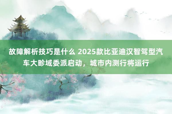 故障解析技巧是什么 2025款比亚迪汉智驾型汽车大畛域委派启动，城市内测行将运行