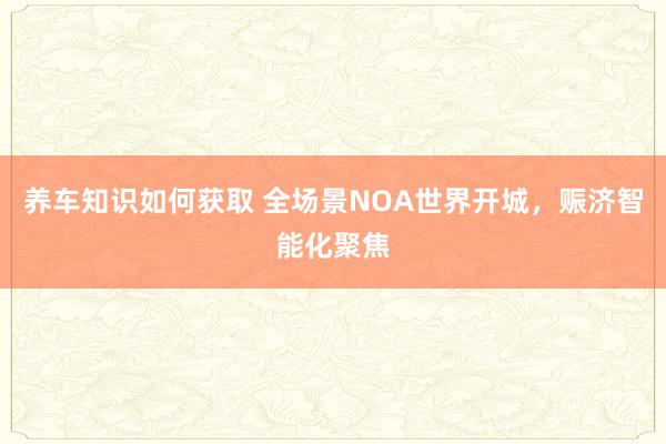 养车知识如何获取 全场景NOA世界开城，赈济智能化聚焦