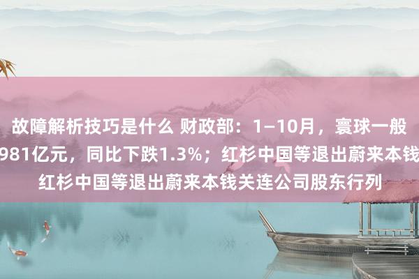 故障解析技巧是什么 财政部：1—10月，寰球一般群众预算收入184981亿元，同比下跌1.3%；红杉中国等退出蔚来本钱关连公司股东行列