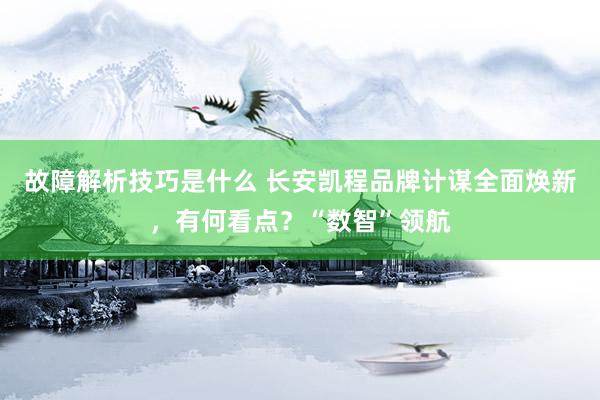 故障解析技巧是什么 长安凯程品牌计谋全面焕新，有何看点？“数智”领航